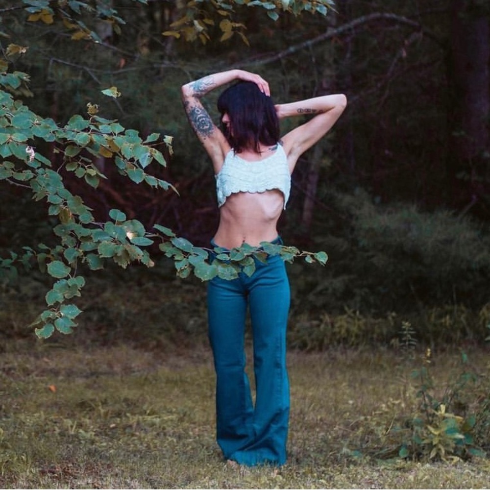 Classic Blue Hip-Hugging Flares